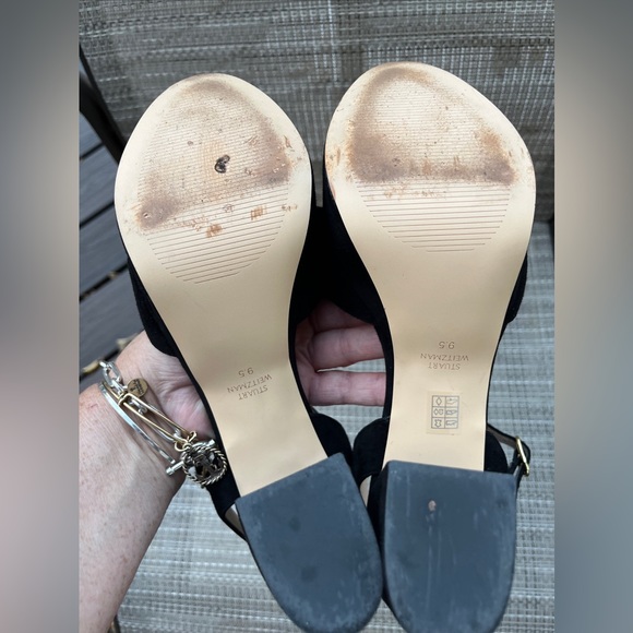 STUART WIETZMAN LADIES BLACK SUEDE IVONA SHOES-9.5M - Picture 8 of 12